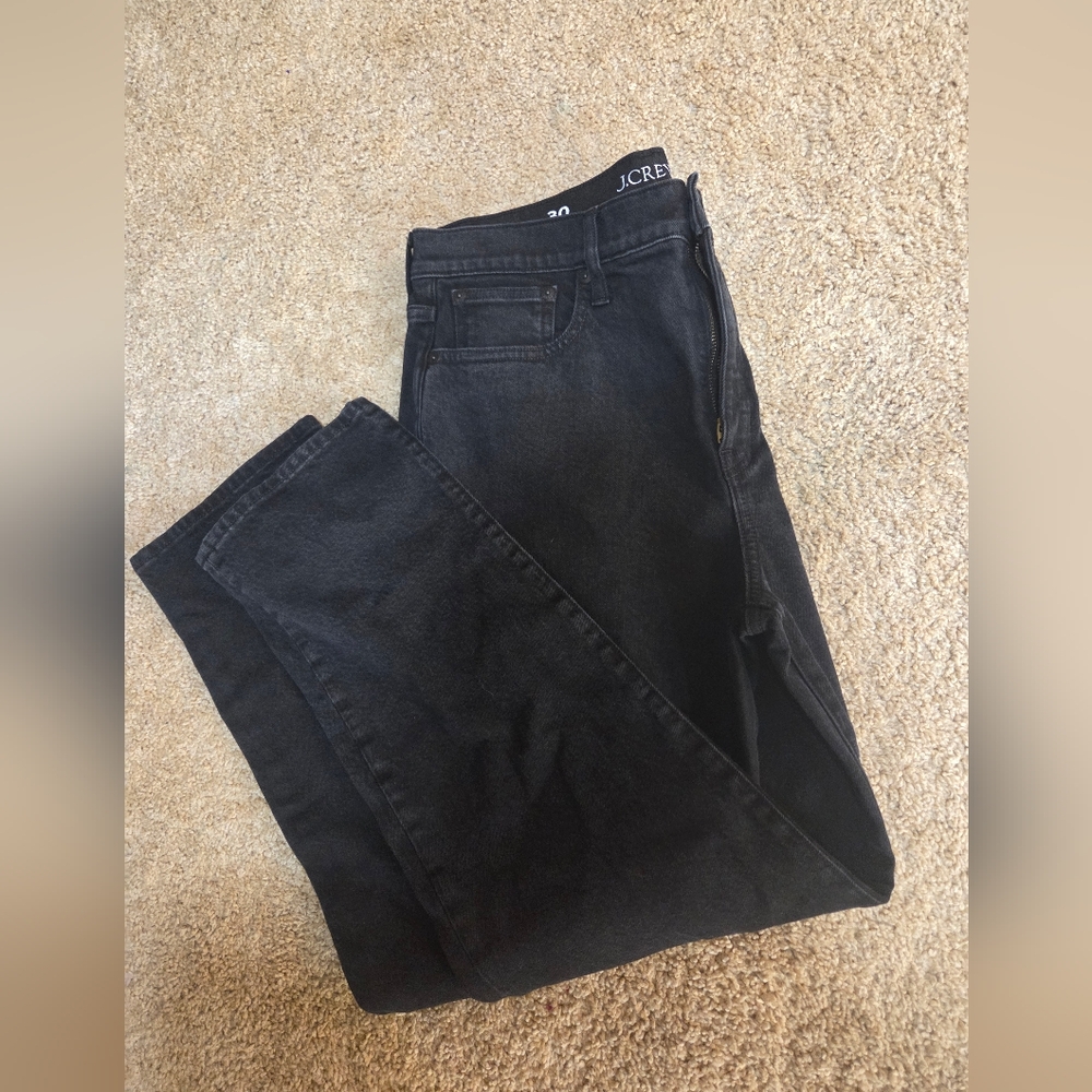 J. Crew Men's Black Straight Jeans